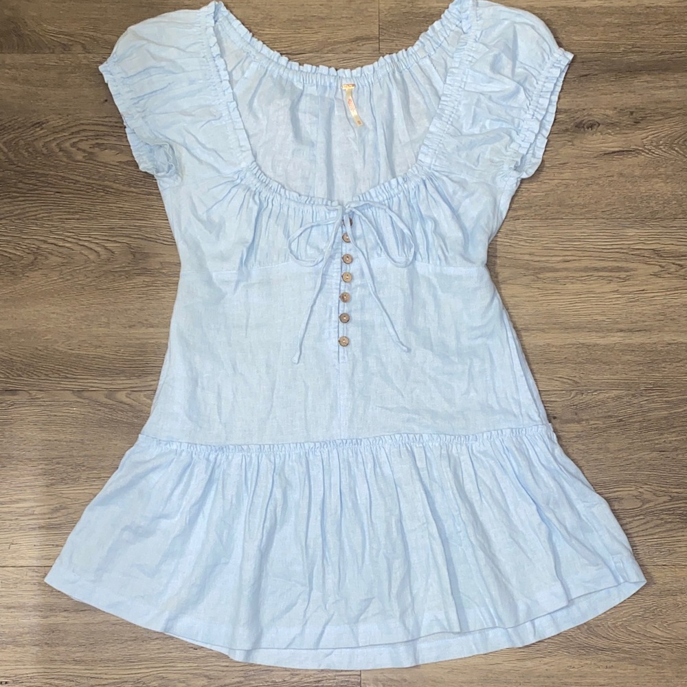 FREE PEOPLE Boho Light Blue Women's Dress